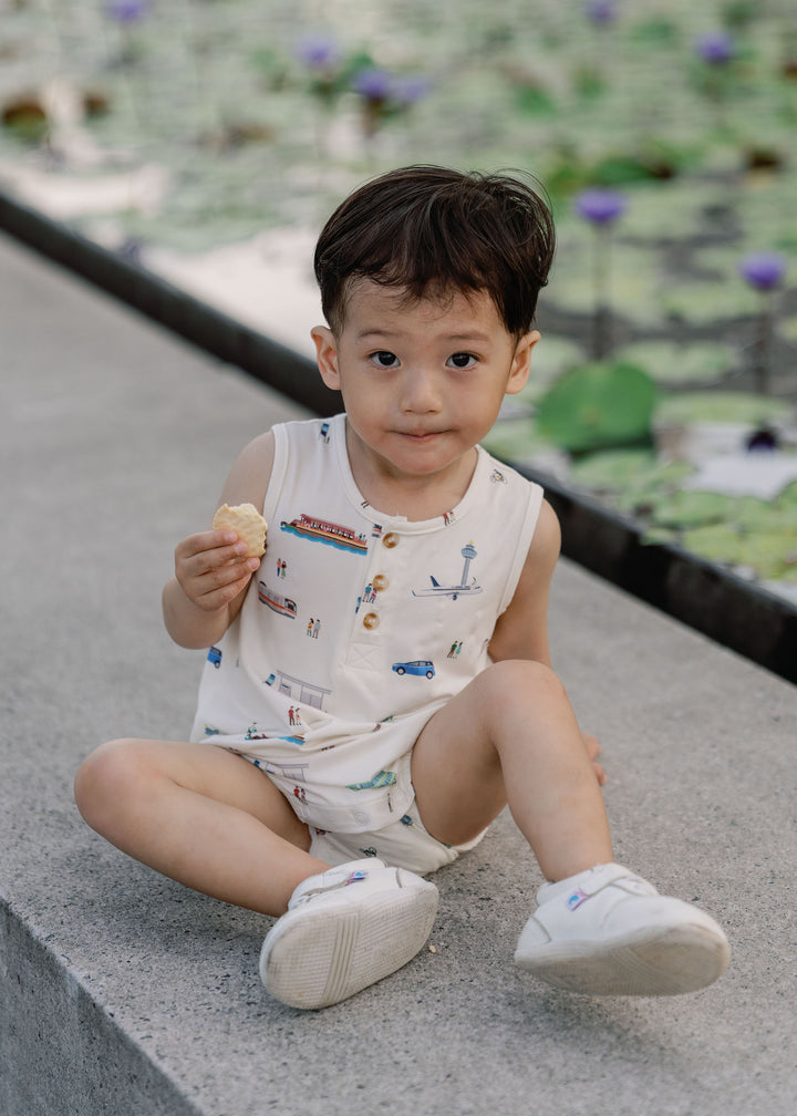 Button Bubble Romper