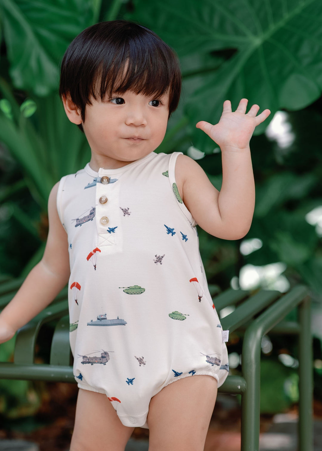 Button Bubble Romper