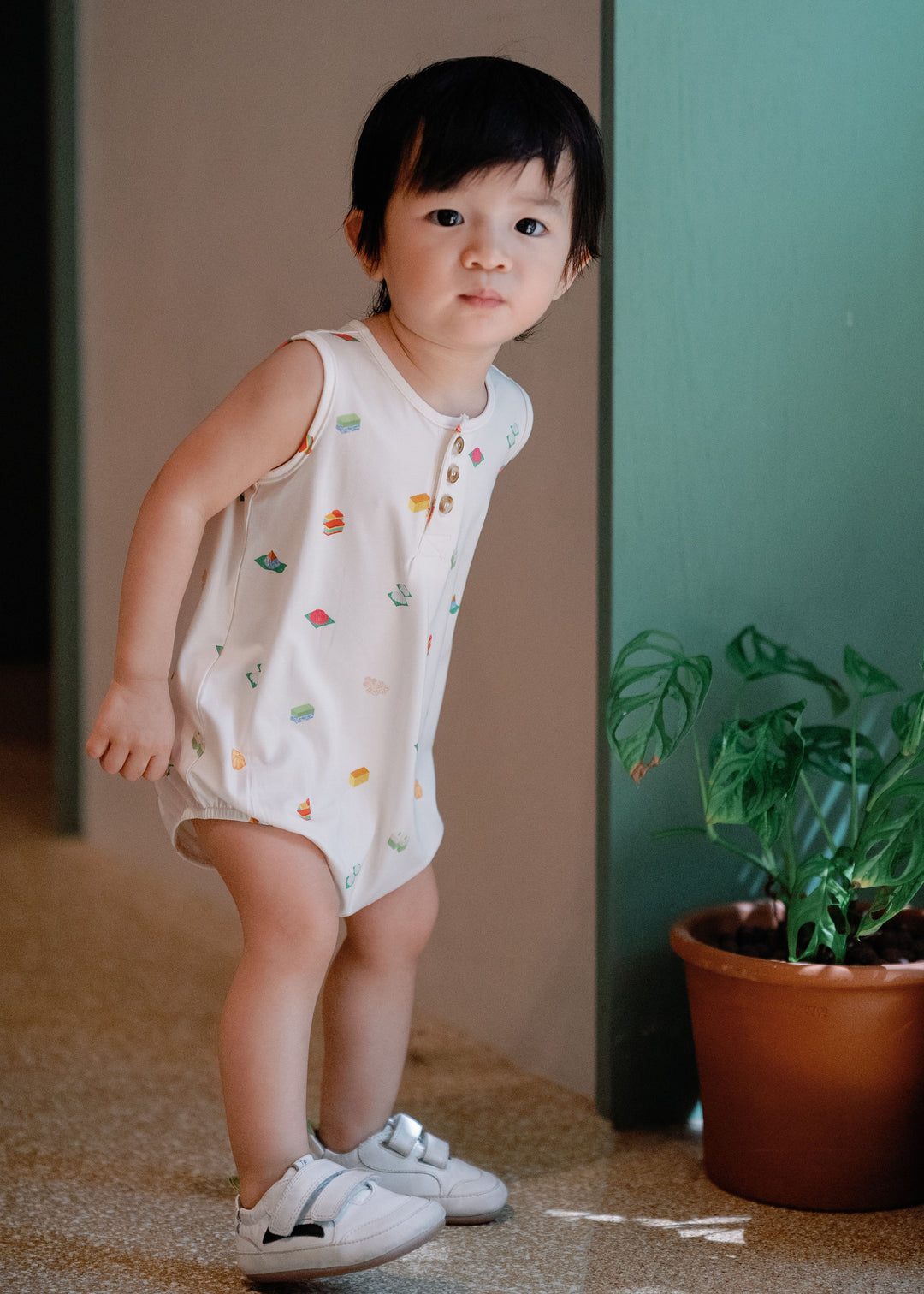 Button Bubble Romper