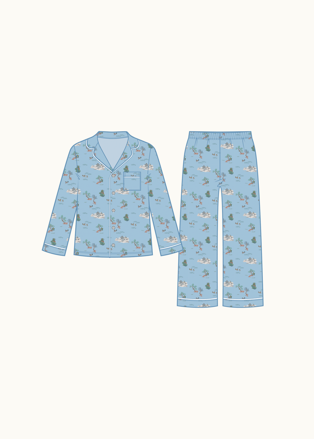 Kids Collar Button Pyjamas