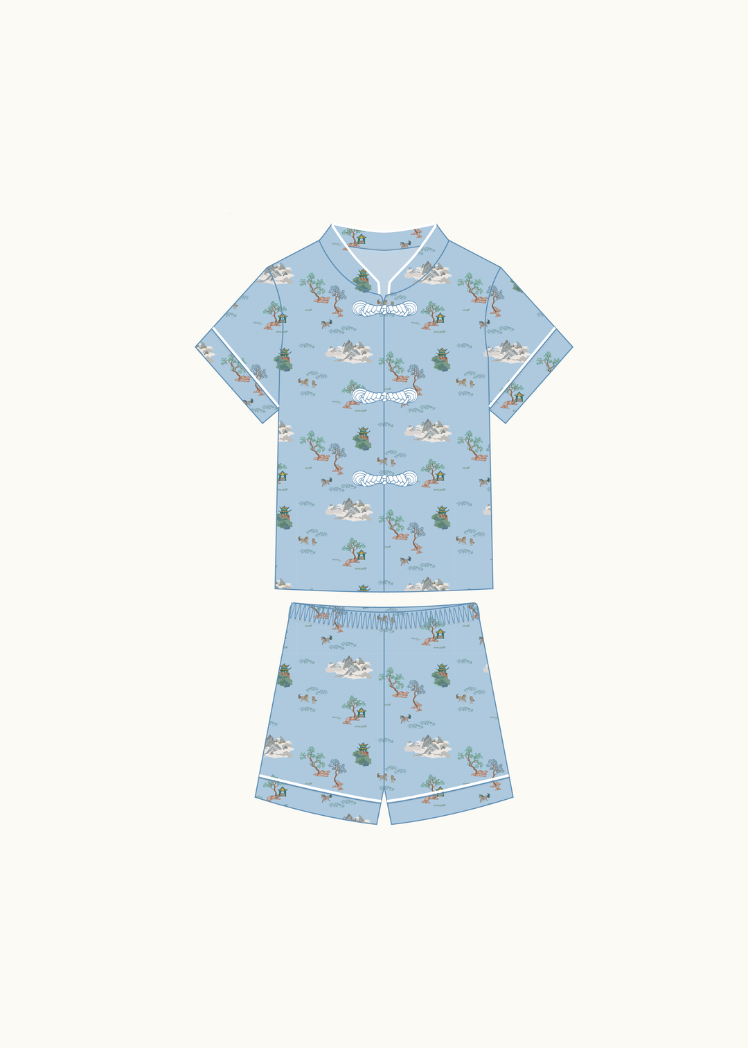 Oriental Shirt & Shorts set