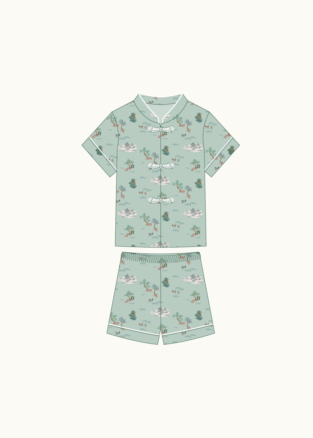 Oriental Shirt & Shorts set